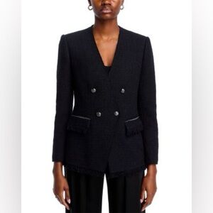 NWT Kobi Halperin Black Tweed Blazer XL Blooming Jacket